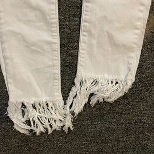 White fringe jeans